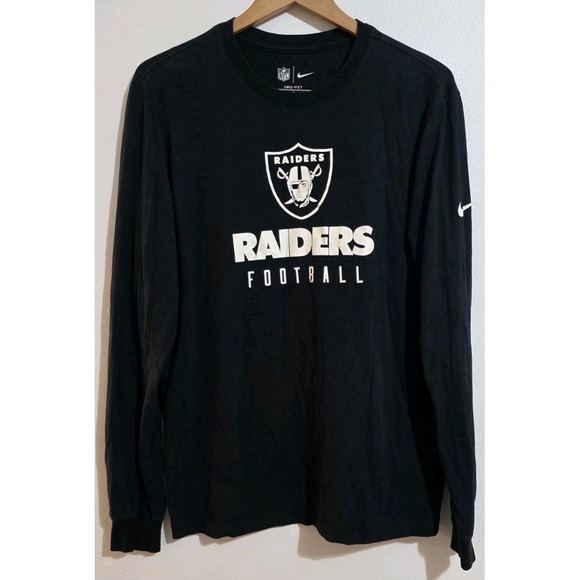 Nike Other - Raiders Shirt Mens Sz L Black Pullover Nike Long Sleeve NFL Football Crew Sports